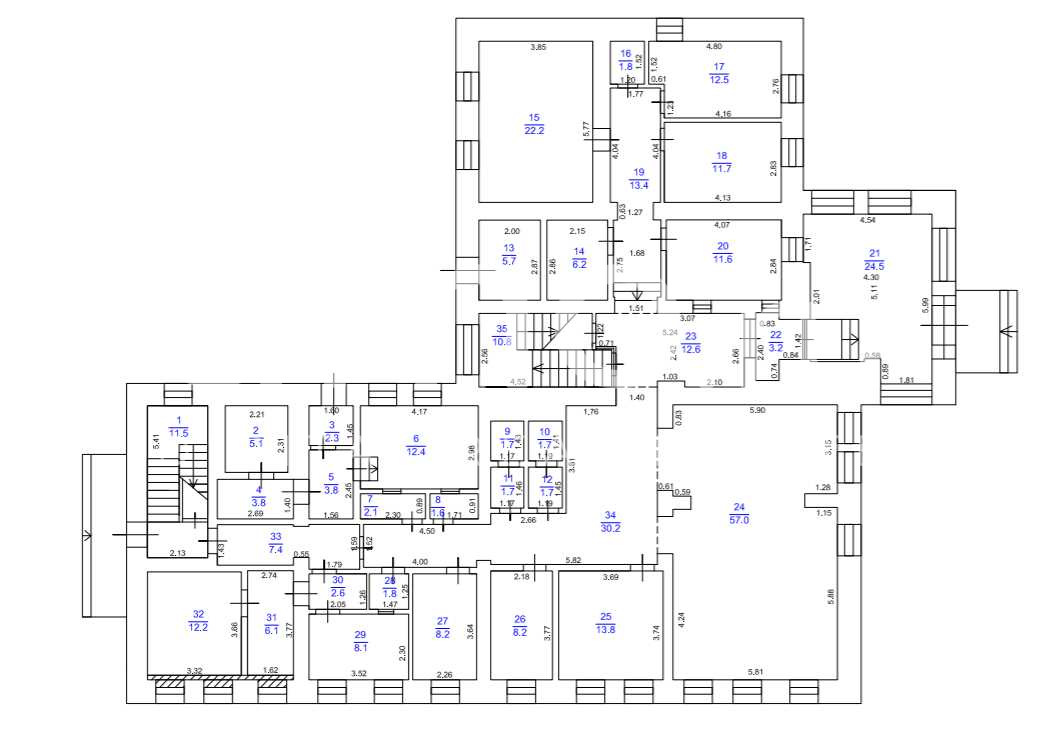 Планировка офиса 1286.9 м², 1 этаж, Особняк «г Москва, Руновский пер., 6, стр. 2»